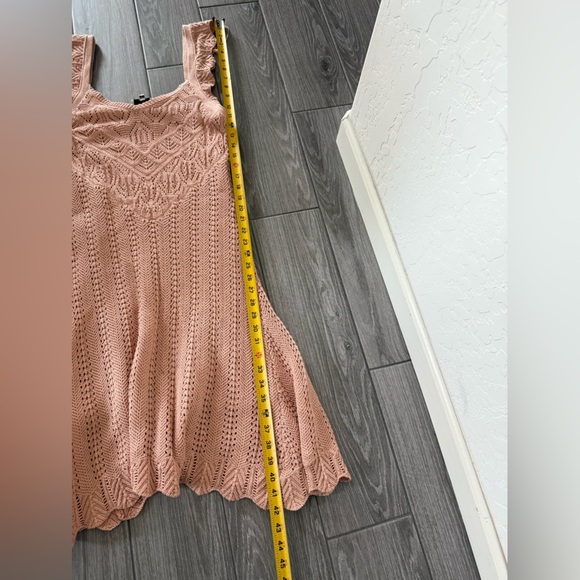Freshman 1996|Boho knit crotchet sleeveless midi dress,Dusty rose,size large••• - Picture 9 of 11